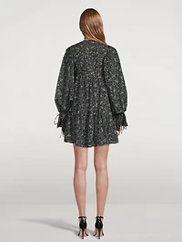 Denise Pintuck Mini Dress Floral Print
