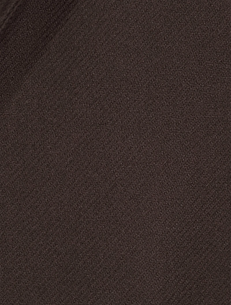 Wool And Nylon Coat With Hood