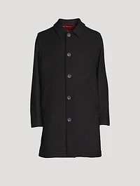 Wool-Blend Plaid Coat