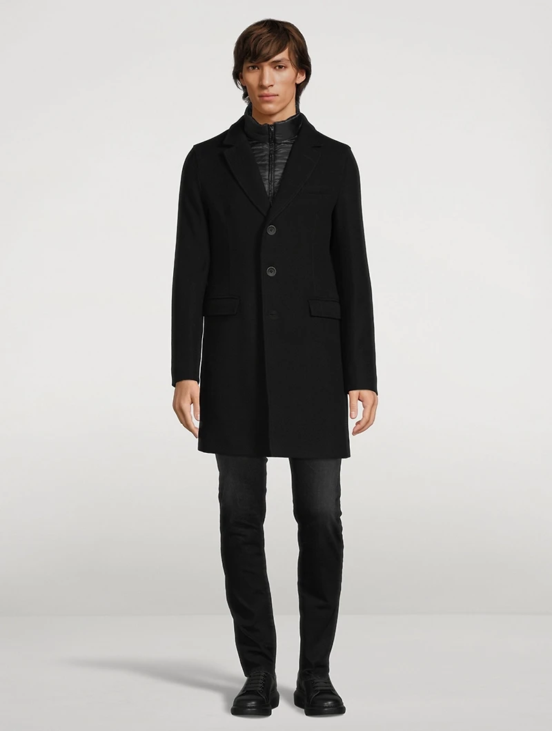 Diagonal Wool Slim-Fit Coat
