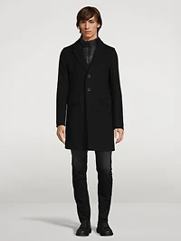 Diagonal Wool Slim-Fit Coat