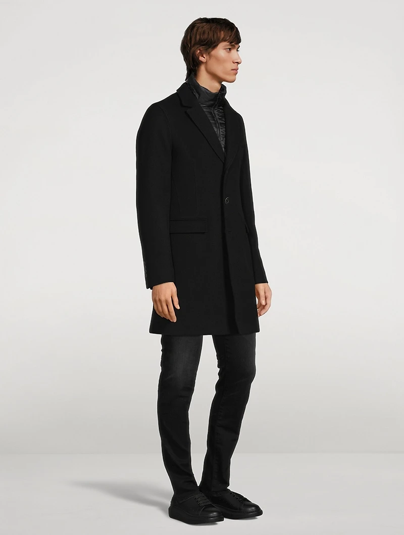 Diagonal Wool Slim-Fit Coat