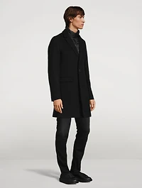 Diagonal Wool Slim-Fit Coat