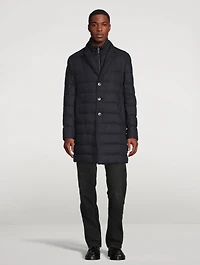 Wool-Blend Quilted Down Coat With Bib