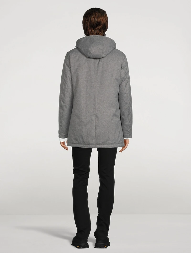 Down Car Coat With Removable Hood