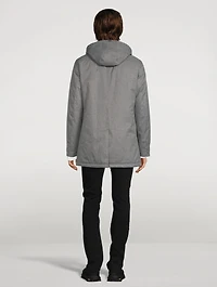 Down Car Coat With Removable Hood