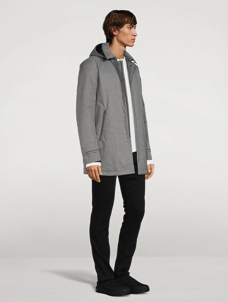 Down Car Coat With Removable Hood