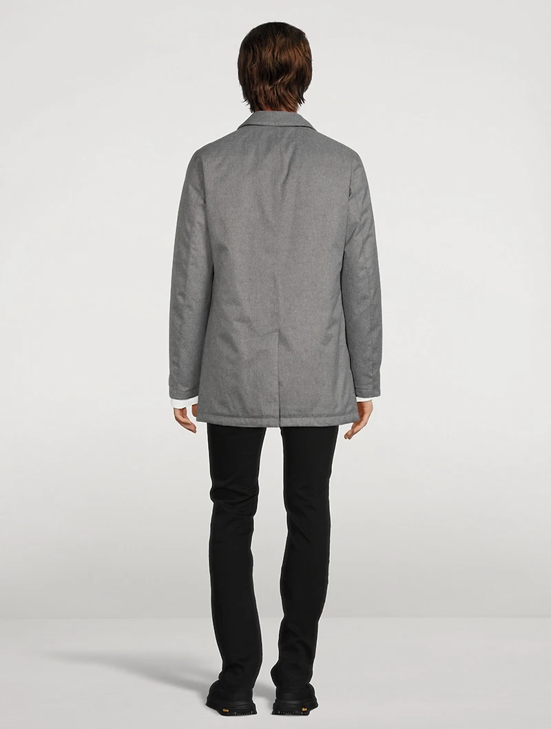 Down Car Coat With Removable Hood