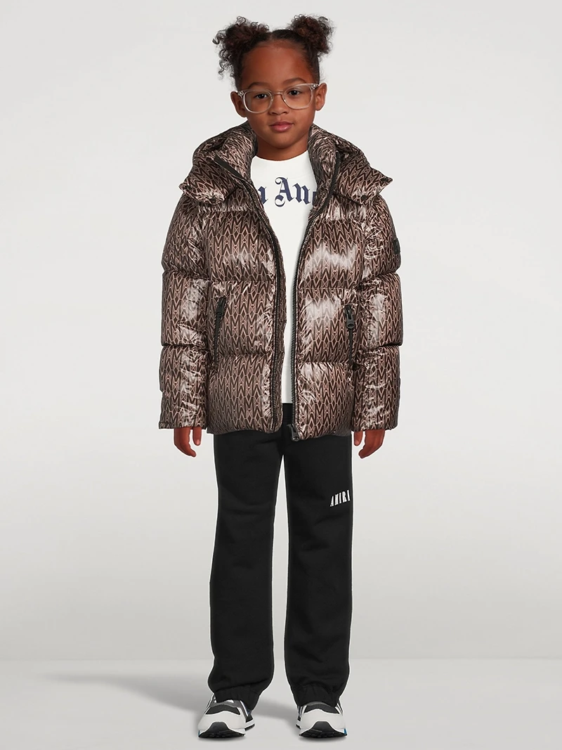 Kids Jesse Light Down Jacket Monogram Print