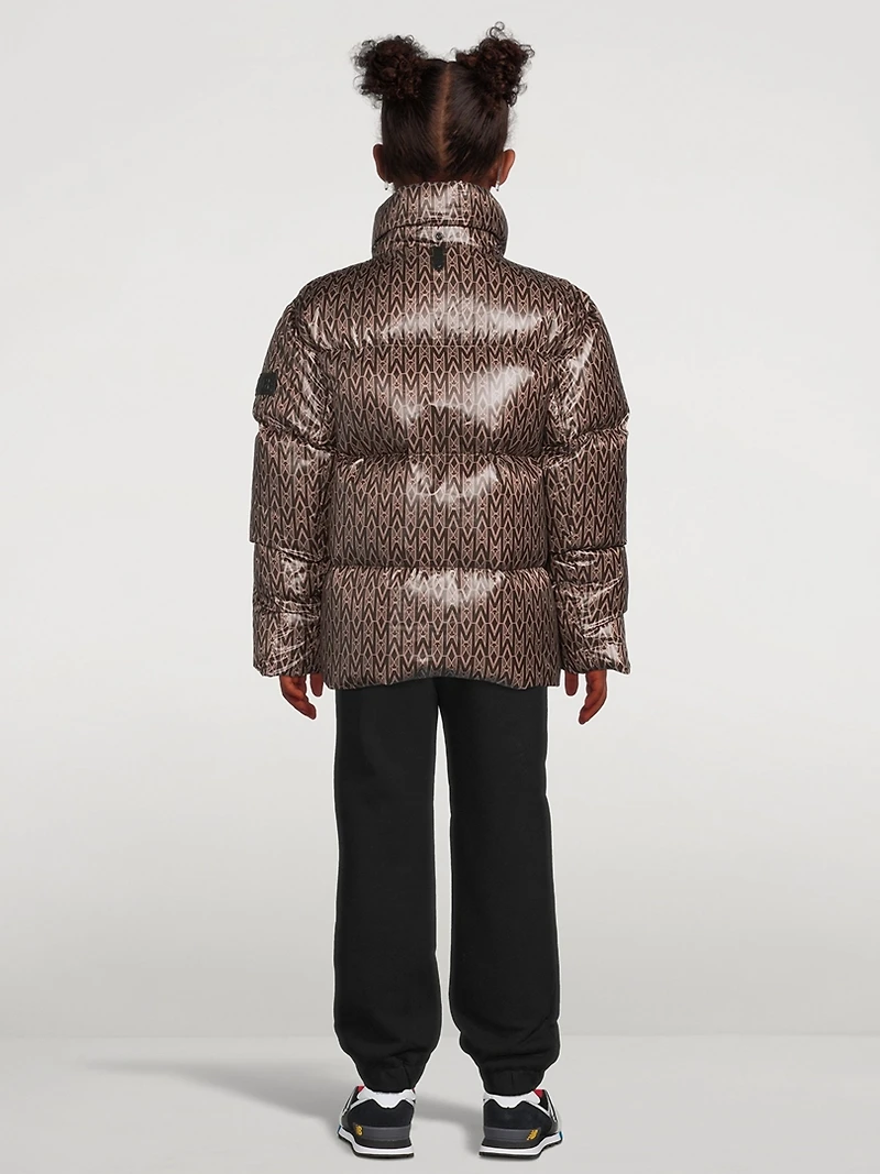 Kids Jesse Light Down Jacket Monogram Print