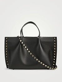 Small Rockstud Leather Tote Bag