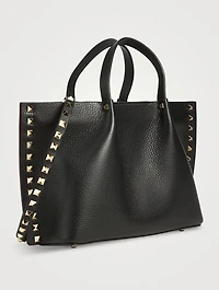 Small Rockstud Leather Tote Bag