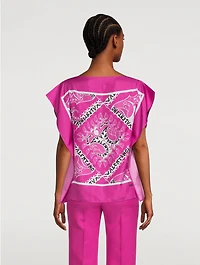 Silk Scarf Top Bandana Print