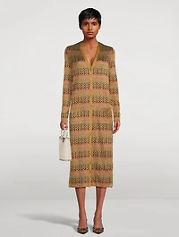 V Optical Lurex Knit Cardigan