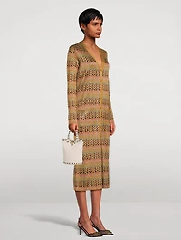 V Optical Lurex Knit Cardigan