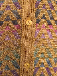 V Optical Lurex Knit Cardigan
