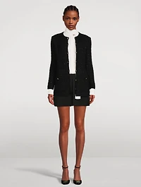 Sequin-Embellished Tweed Jacket