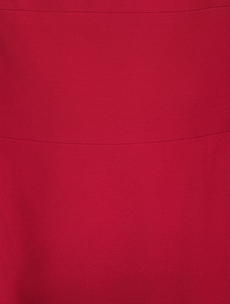 Bow-Trimmed Crepe Couture Midi Dress