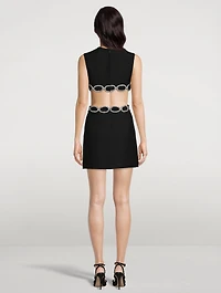 Embellished Cut-Out Crepe Couture Mini Dress