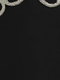 Embellished Cut-Out Crepe Couture Mini Dress