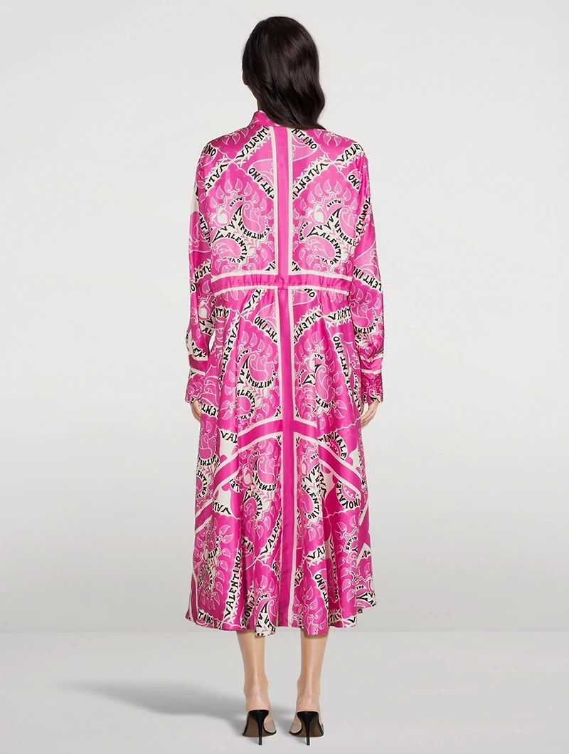 Silk Shirt Dress Bandana Print