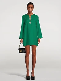 Embellished Crepe Couture Shift Dress