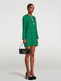 Embellished Crepe Couture Shift Dress