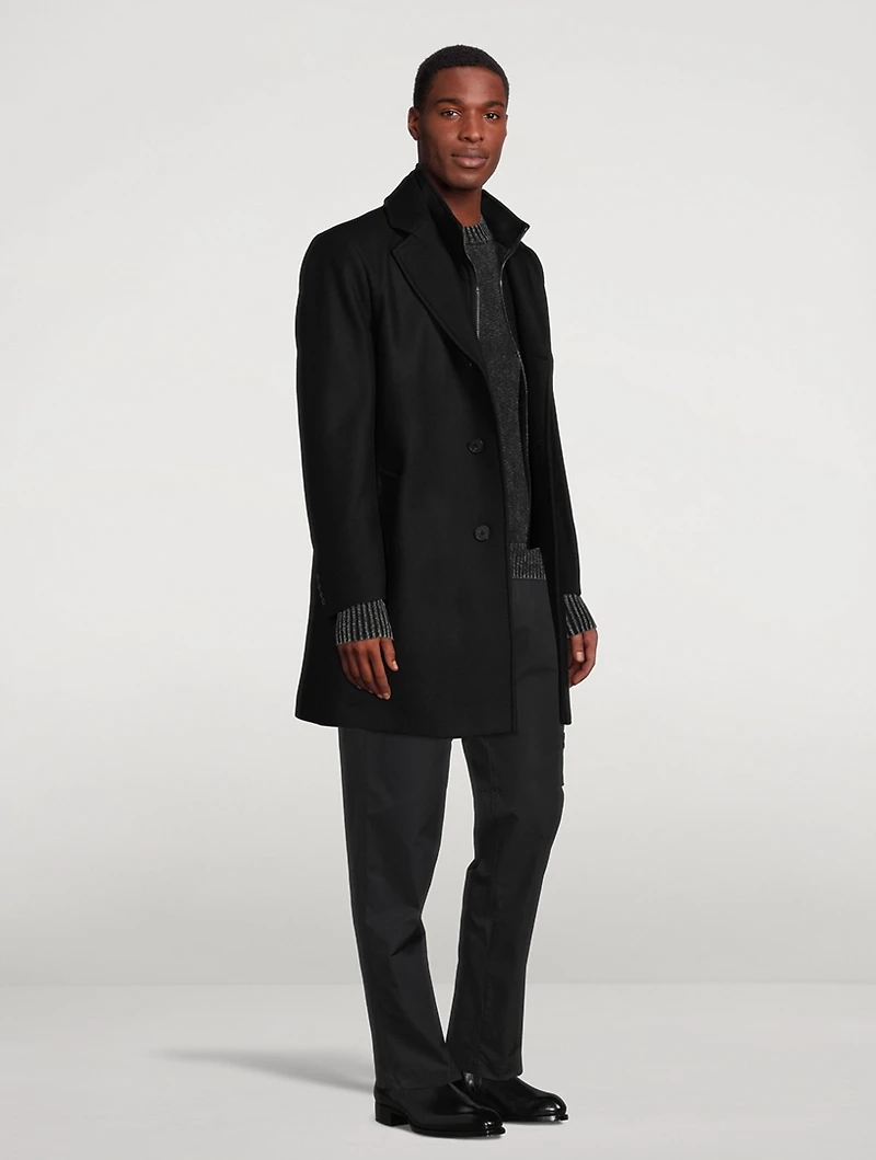 Wool And Cashmere Coat With Bib
