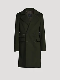 Wool Double-Breasted Coat With Zip Pockets