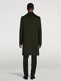 Wool Double-Breasted Coat With Zip Pockets