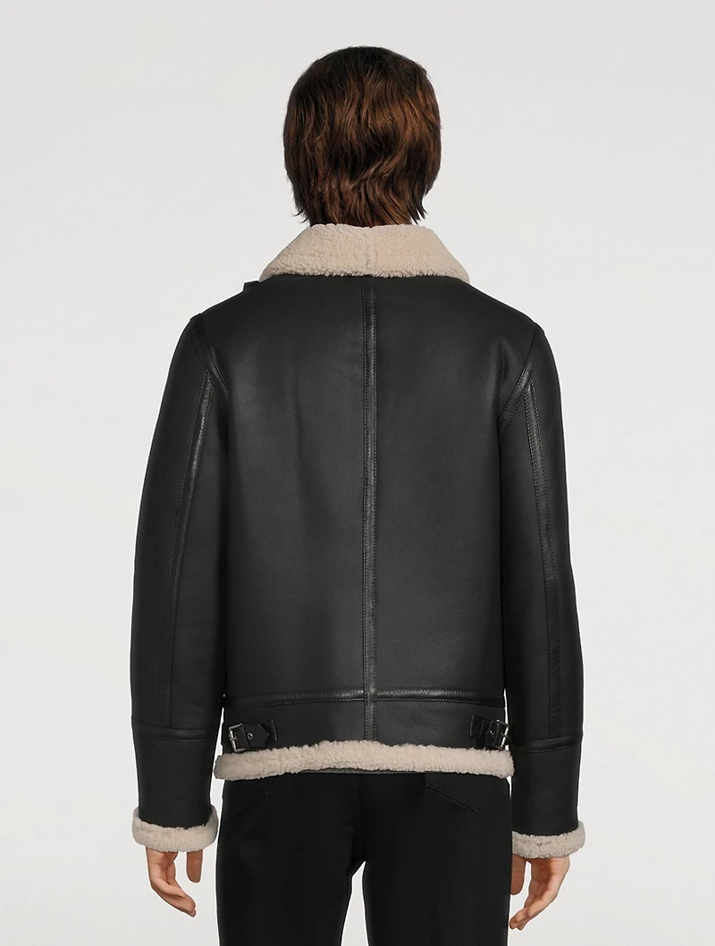 Ariel Genuine Sheepskin Shearling Aviator Jacket