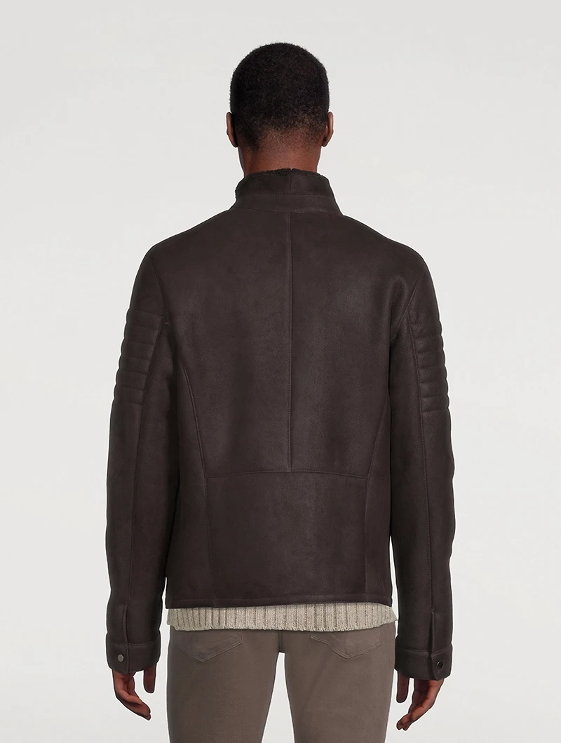 Brett Genuine Sheepskin Shearling Moto Jacket