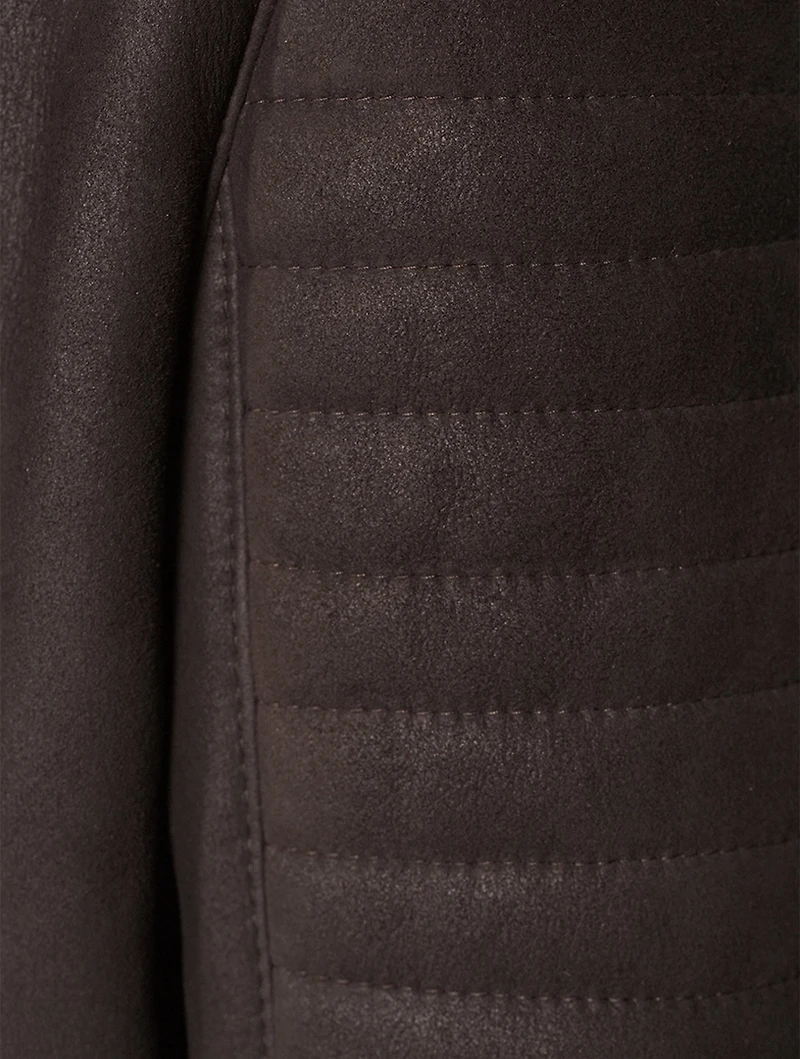 Brett Genuine Sheepskin Shearling Moto Jacket