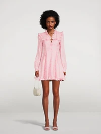 Butterfly Jacquard Silk Mini Dress