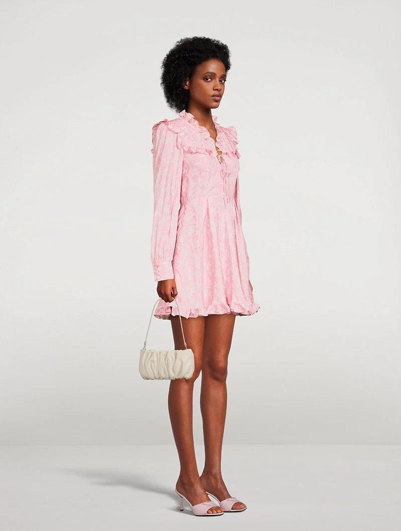 Butterfly Jacquard Silk Mini Dress