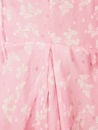 Butterfly Jacquard Silk Mini Dress