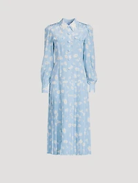Silk Shirt Dress Daisy Print