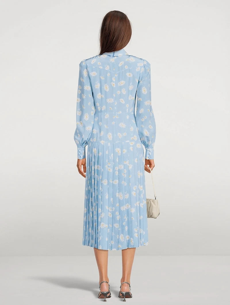 Silk Shirt Dress Daisy Print