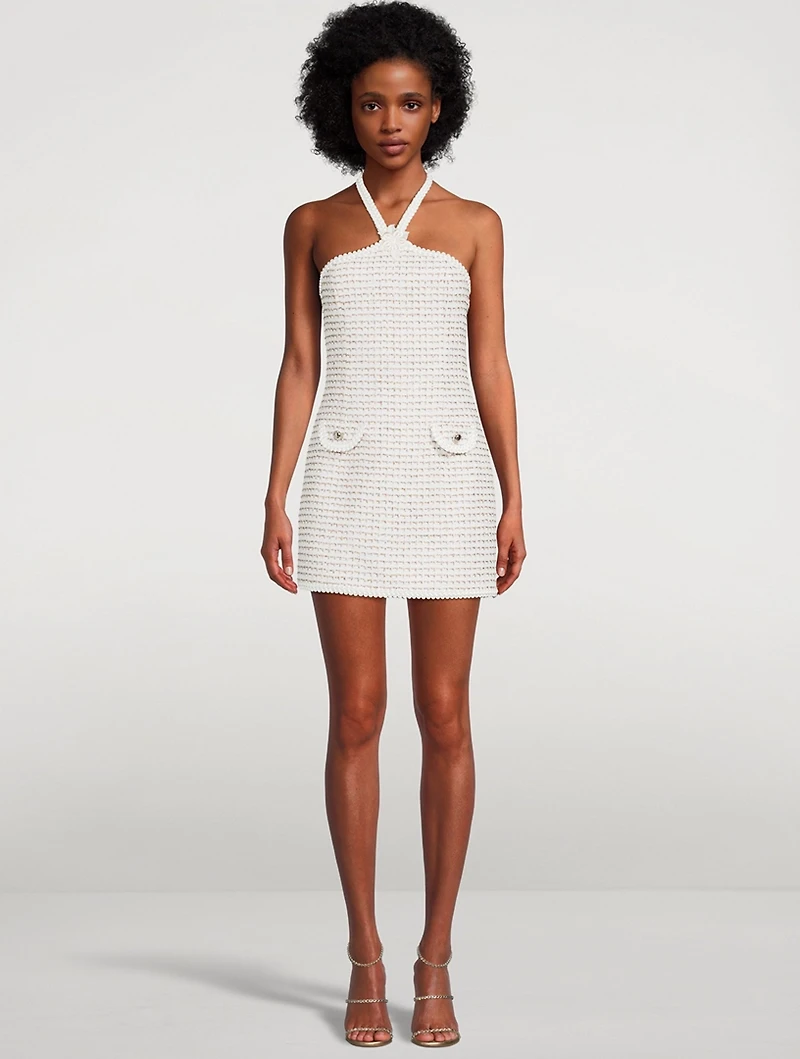 Tweed Lurex Halter Dress