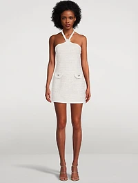 Tweed Lurex Halter Dress