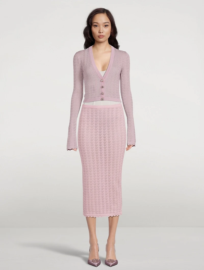 Lurex Lace Pencil Skirt