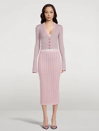Lurex Lace Pencil Skirt