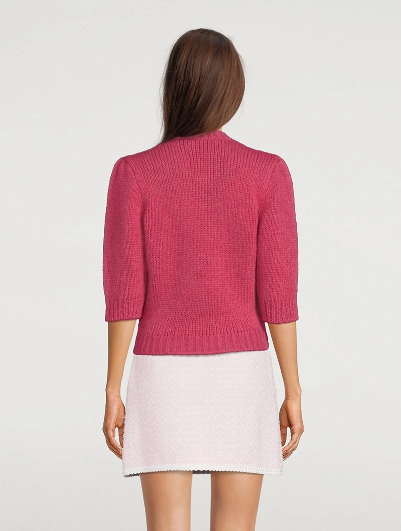Embellished Short-Sleeve Sweater