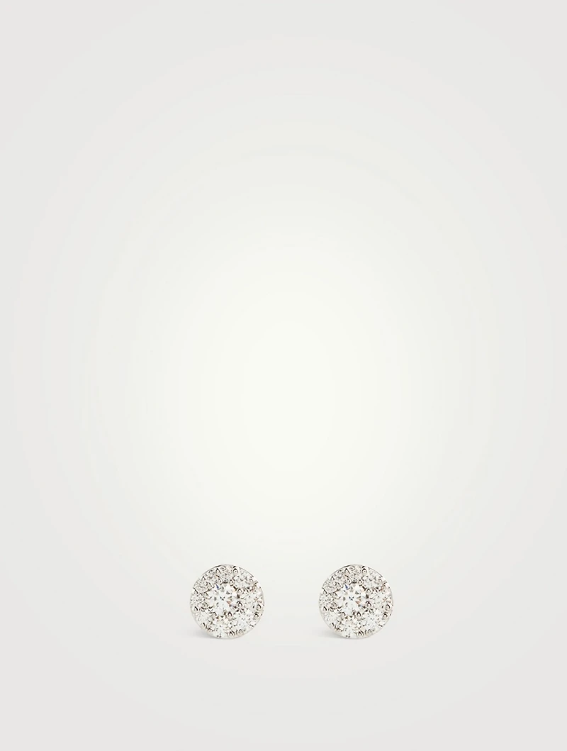 Tessa 18K White Gold Diamond Circle Stud Earrings