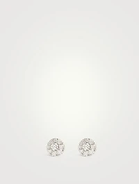 Tessa 18K White Gold Diamond Circle Stud Earrings