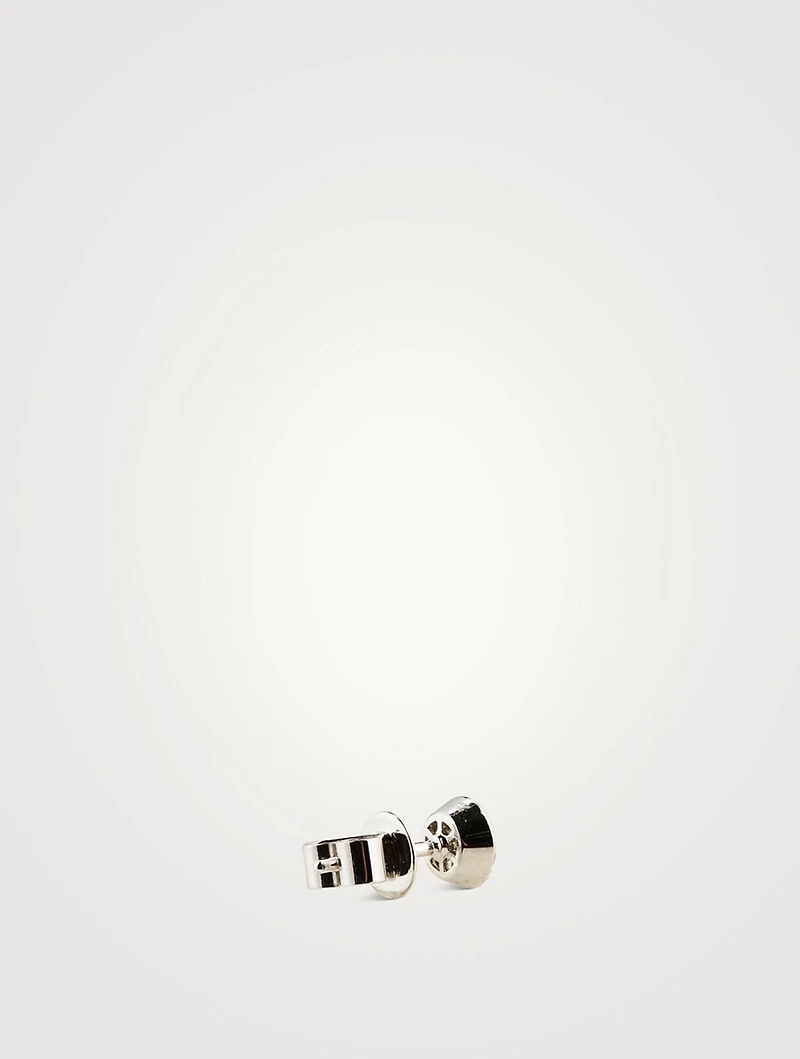 Tessa 18K White Gold Diamond Circle Stud Earrings