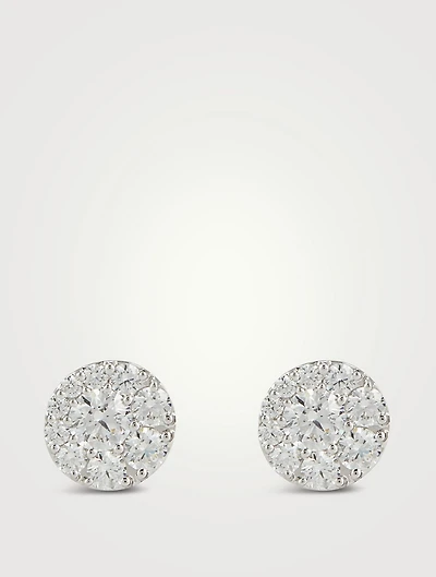 Tessa 18K White Gold Diamond Circle Stud Earrings