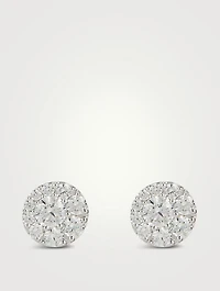 Tessa 18K White Gold Diamond Circle Stud Earrings