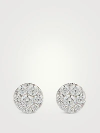 Tessa 18K White Gold Diamond Circle Stud Earrings