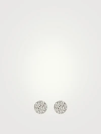 Tessa 18K White Gold Diamond Circle Stud Earrings